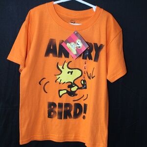 NWT Peanuts Angry Bird! Boys Orange t-shirt